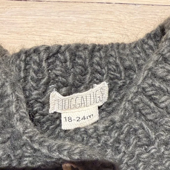 Huggalugs Loden Garter Stitch Cardigan Sweater size 18-24 M - Picture 4 of 7